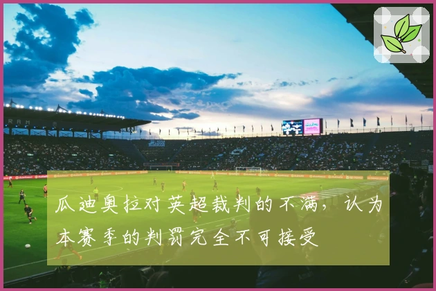 瓜迪奥拉对英超裁判的不满，认为本赛季的判罚完全不可接受